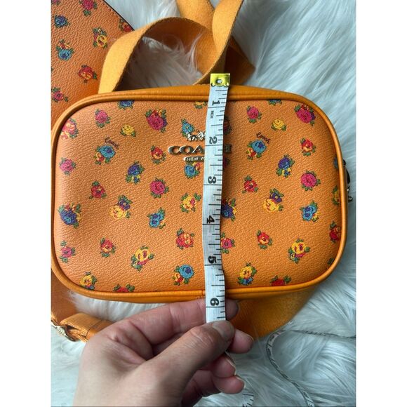 Coach Mini Jamie Camera Bag w Mini Vintage Rose Print IM/Light Orange w wallet - Picture 9 of 11